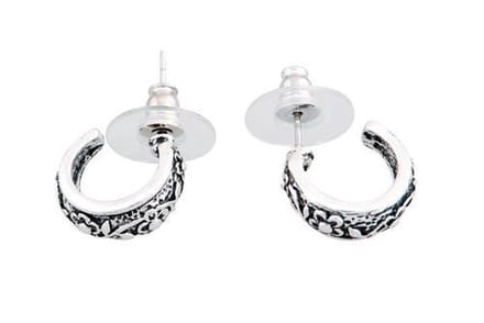 Behave - Oorstekers - Bloemdesign halve ring - romantisch detail - 1,2 cm