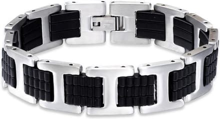 Montebello Armband Bensje - 316L Staal PVD - Rubber - 15mm - 21cm