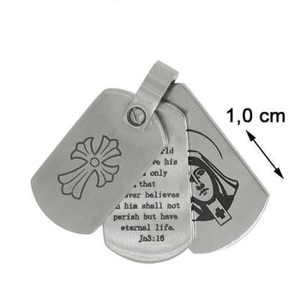 Blinx Jewels Stalen Hanger Plaatjes Kruis Maria Johannes
