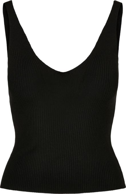 Urban Classics - Rib Knit Mouwloze top - M - Zwart