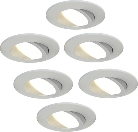 Ledvion - 6X LED Inbouwspot - Wit - Dimbaar - 5W - IP65 - CCT - COB - Ø75mm