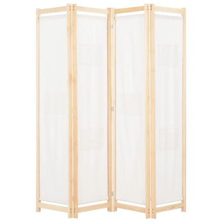 vidaXL - Kamerscherm - met - 4 - panelen - 160x170x4 - cm - stof - crème