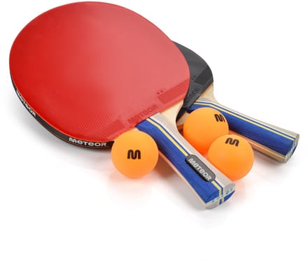 Meteor 2 Sirocco - Tafeltennis Set - 2 Rackets en 3 Ballen, Ergonomisch, Duurzaam