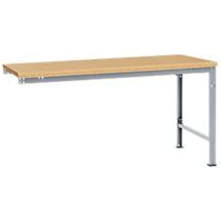 Manuflex aanbouwtafel UNIVERSAL Speciaal, tafelblad multiplex, 1750 x 1000, aluminium zilver