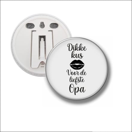Button Met Clip 58 MM - Dikke Kus Voor De Liefste Opa