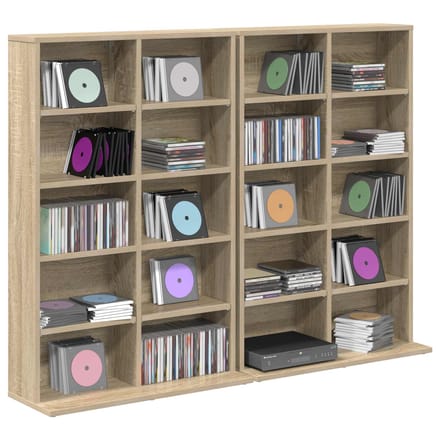 vidaXL - CD - Kast - 2 - st - Sonoma - Eiken - 65 - x - 23,5 - x - 97,5 - cm - Bewerkt - hout