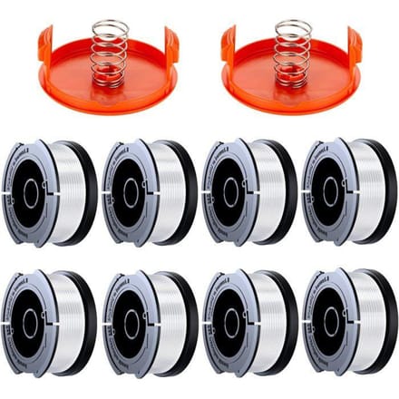 8 Pack Bobine Fil Coupe Bordure Compatible avec Black et Decker Coupe Bordures, A6481 A6485 1.65mm Bobine de Fil Debroussailleuse