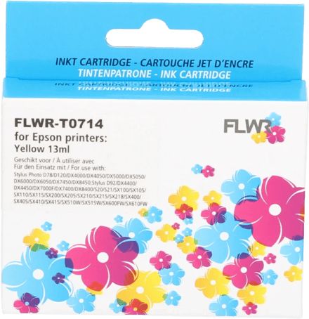 FLWR - Cartridges / Epson T0714 / geel / Geschikt voor Epson