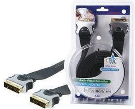 HQ Hoge Kwaliteit Platte Scart Kabel 2.50 M