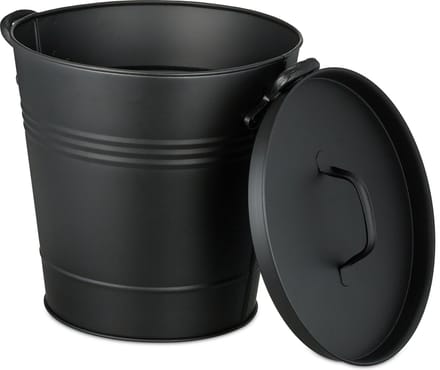 kolenemmer met deksel - 19 l - 2 handvatten - open haard - kolenemmer