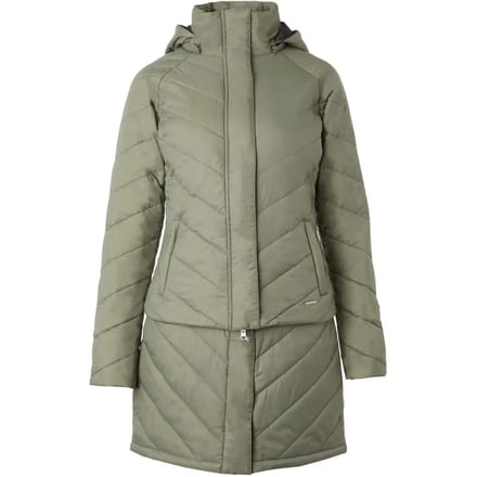 Horze Aurora Gewatteerde Parka met afneembare rok, dames, Beetle Green, 38