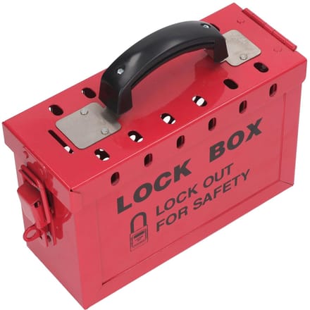 Lockout Tagout Box Draagbare Veiligheid 13 Gauge Lockout Tagout Groepsvergrendelbox Voor OSHA-naleving Groep black