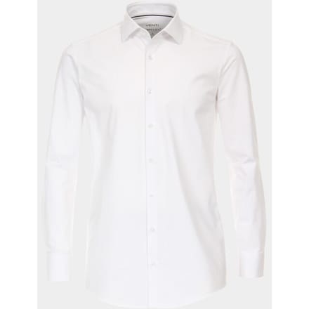 VENTI modern fit overhemd - jersey - wit - Strijkvriendelijk - Boordmaat: 44