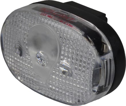 Ikzilight Ovale fietskoplamp - 3 LED's - Wit - Batterijvoeding - Inclusief montagebeugel