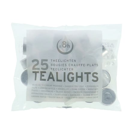 Theelichten 8 uur 25 Stuks