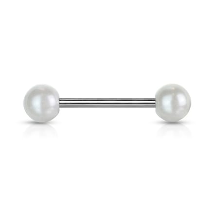 Piercing parel bal 1.6x6 - wit - LMPiercings