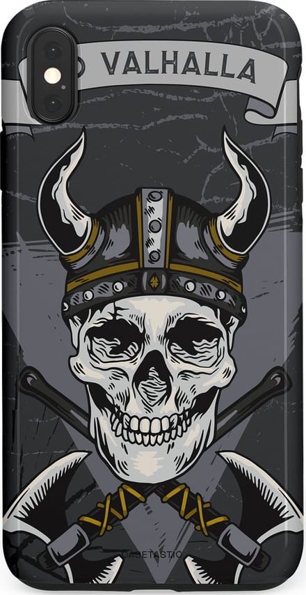 Casetastic hoesje geschikt voor Apple iPhone XS Max - Dubbellaagse bescherming - Valhalla - Fashion Case - Donkergrijs Grijs