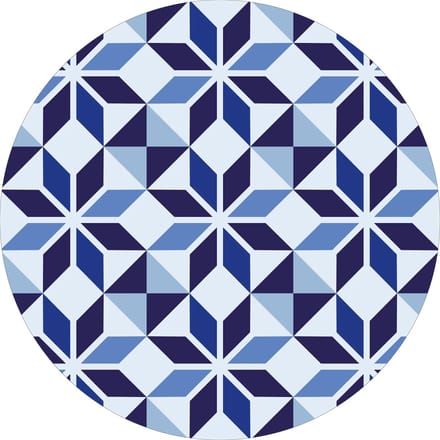 Vinyl | Vloerkleed vinyl rond | Mavi | 95 cm Rond