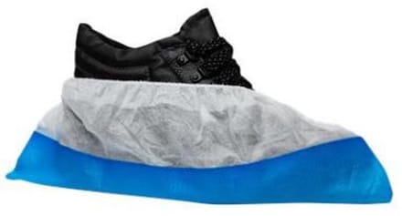 M-Safe antislip wegwerp overschoenen - schoenhoesje extra stevig - blauw/wit - onesize
