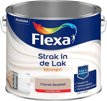 Flexa - Strak In De Lak Binnenlak Hoogglans - Coarse Seashell - Mengverf - 2,5 L