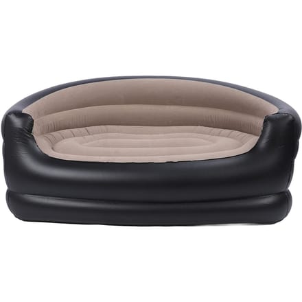 Chaise Gonflable PVC et Velours Imperméable Confortable Portable Canapé Gonflable pour Extérieur gray