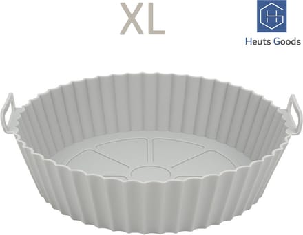 Heuts Goods - LUXE Airfryer Siliconen Bakje Grijs - Heteluchtfriteuseaccessoires - Airfryer accesoires - 20CM - Grijs