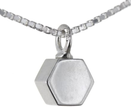 Ashanger zilver, model Zeshoekje met venetiaans collier 45cm.