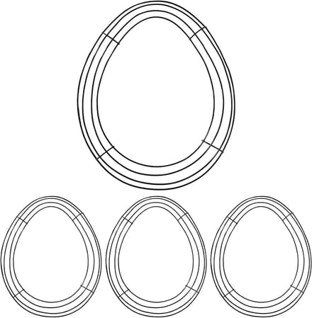 Metalen Slinger Skeletten - Krans Frames - Paasdecoratie Maken - Set van Vier - 23 x 43 cm - Wit