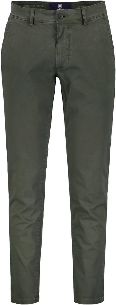 LERROS Basic chino van gestructureerde stof, slim fit , Maat: W32_L36 , Kleur: CHILLED OLIVE , 80% katoen, 17% lyocell, 3% elastaan