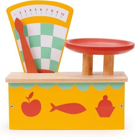 Marktweegschaal Hout - Speelgoed Balans - Rollenspel - Beweegbare Hendel - 28 cm Lengte