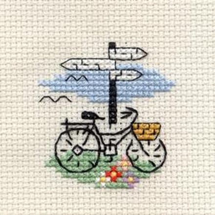 Mini Borduurpakketje Fiets Met Wegwijzer - Mouseloft