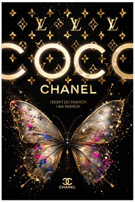 Coco chanel Flower schilderij op plexiglas 50x80cm