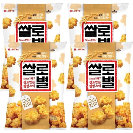 Lotte Salrobyeol Hartige Rijstcrackers Gebakken Snack 624g (156g x 4) black
