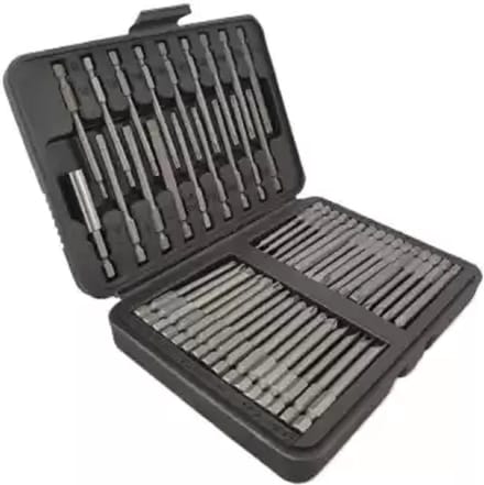 Bit set 50-delig -50pcs Extra long security bit set -Bit set extra lang 50-delig bitset Chroom Vanadium CRV Torx, Inbus, Veeltand, Sleuf, Vierkant, Phillips, Pozidriv, Tri-Wing, Torq, Clutch, Spanner en Resistorx