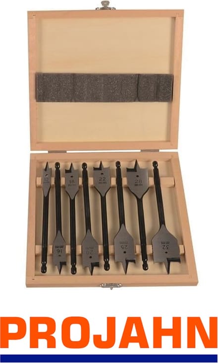 Projahn speedboorset 8 delig, diameter 12-16-18-20-22-25-28-32 mm