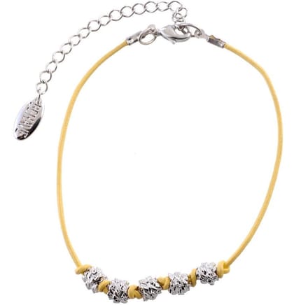 Behave Armband metaal, leer, 17,5 cm + 7,5 cm verlengketting