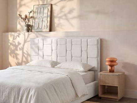 Vente-unique Hoofdbord 160 cm - Fluweel - Beige - HERMINE