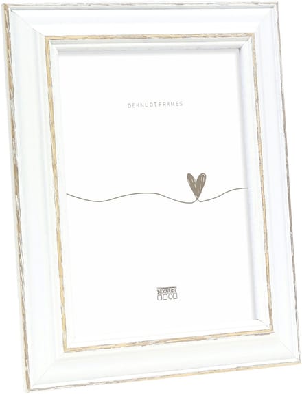 Deknudt Frames fotolijst S221H3 - wit met bruin accent - 20x28 cm
