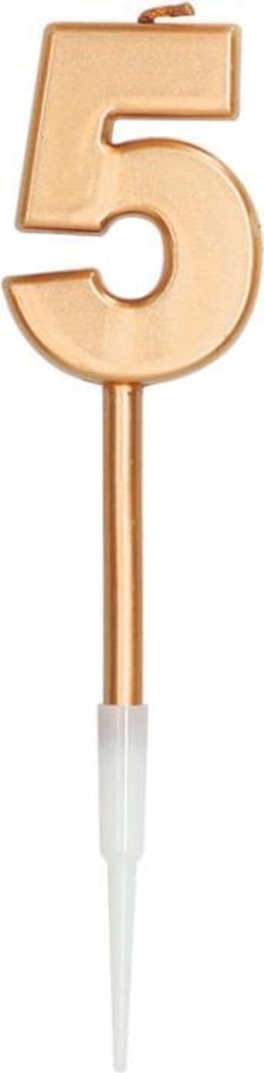 Folat - Verjaardagskaars 5 Brons Metallic
