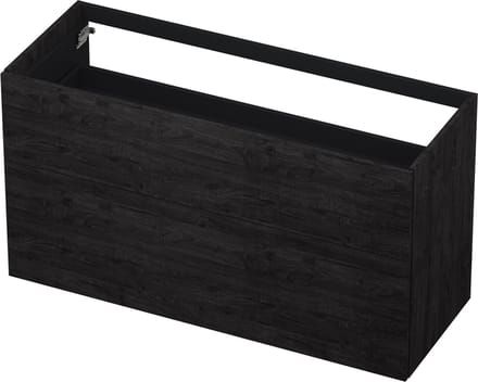 INK® wastafelonderkast 2 laden greeploos push to open hout decor 120x45x65cm, houtskool eiken