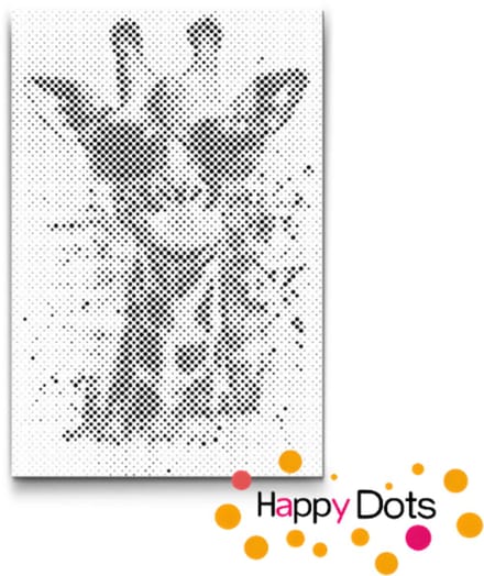 HappyDots DOT Painting Gekke dieren - Giraf 20x30cm