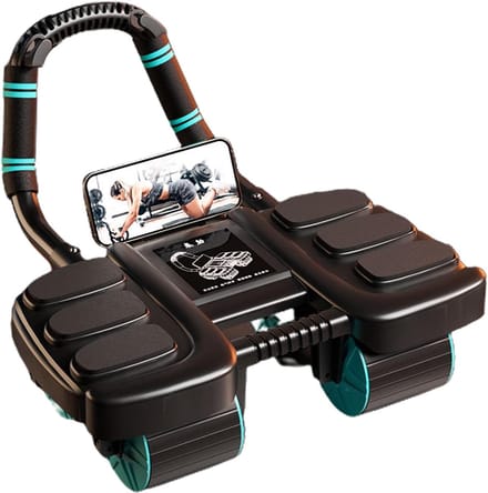 Ab Roller Wiel - Buikspier Trainer - Core Training - Automatische Terugslag - 42 x 36 x 24 cm - Zwart