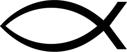 Ichtus vis sticker - 14x6cm - zwart - topkwaliteit avery autoreclame folie