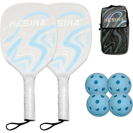Pickleball Rackets Set Pickleball Paddle Set van 2 Rackets en 4 Pickleballs Ballen Pickle-Ball blauw
