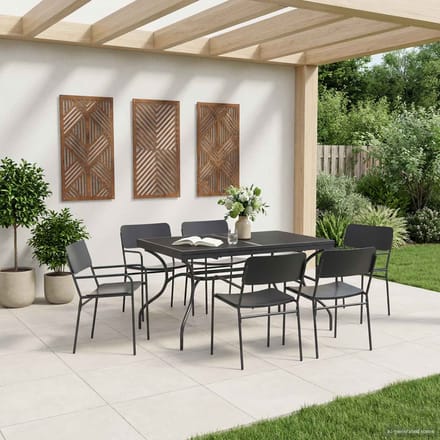 vidaXL Uiterbreidbare Mesh Eettafel Antracietkleurig 212 x 90 x 76 cm