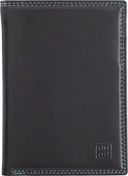 DuDu Tiberio Portemonnee RFID-bescherming Leder 9.5 cm - Unisex - Staand formaat - schwarz