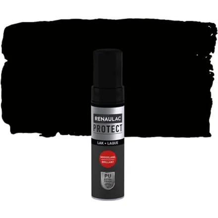 Renaulac Lak Protect - Hoogglans - Gitzwart Ral 9005 - 12ml