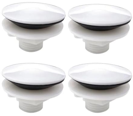 4 Pack Aanrecht Gat Covers Wit 1.5" Stopper Plug met Rubber Afdichting voor Wastafel en Badkamer
