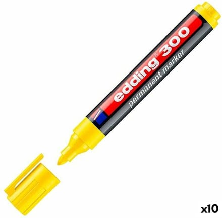 Permanente markeerstift Edding 300 Geel (10 Stuks)