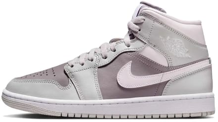 Air Jordan 1 Mid - Maat 40 - Photon Dust/Atmosphere Grey/Wit / Grijs Wit - Air Jordan 1 - Lifestyle - Dames Sneakers voor Vrouwen